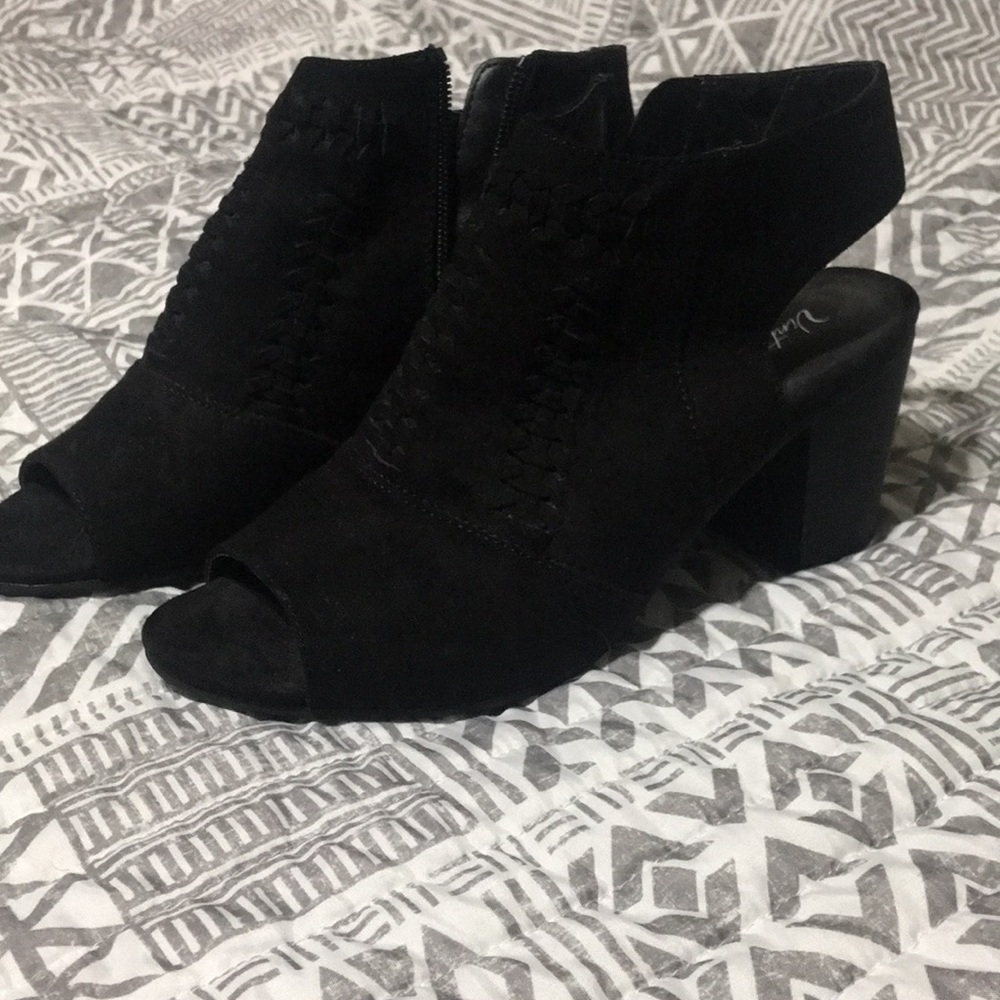 Black zip up booties